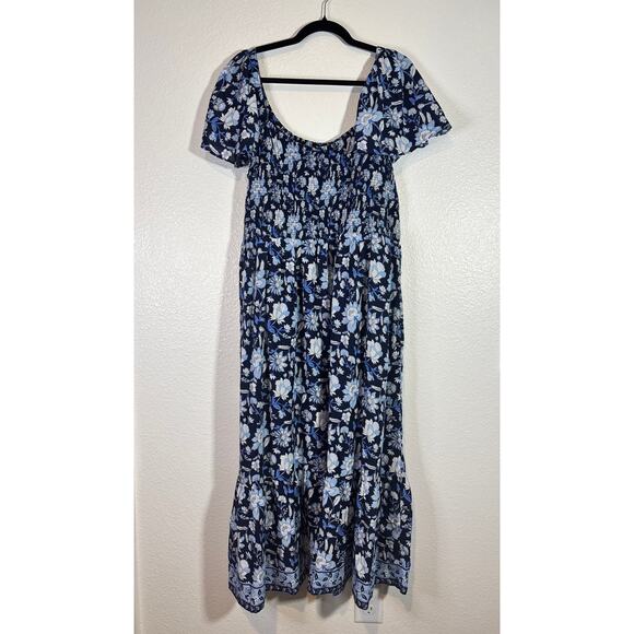 Vineyard Vines Women's Plus Size XXL Blue Floral Ellen Flutter Sleeve Maxi Dress - Picture 2 of 9